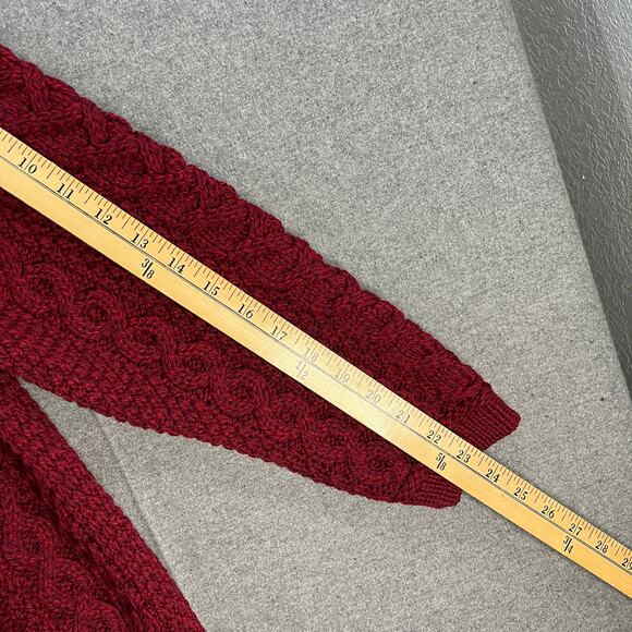 Aran Craft Petite Merino Wool Open Front Cardigan Sweater Wine Berry XLP - Picture 5 of 8